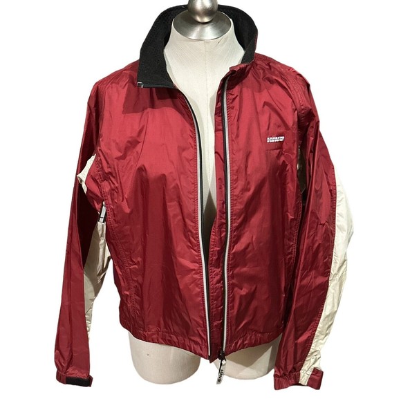 Hind Women’s Red/White Entrant CRS Running Cycling Windbreaker Jacket Sz L EUC‎ - Picture 1 of 5